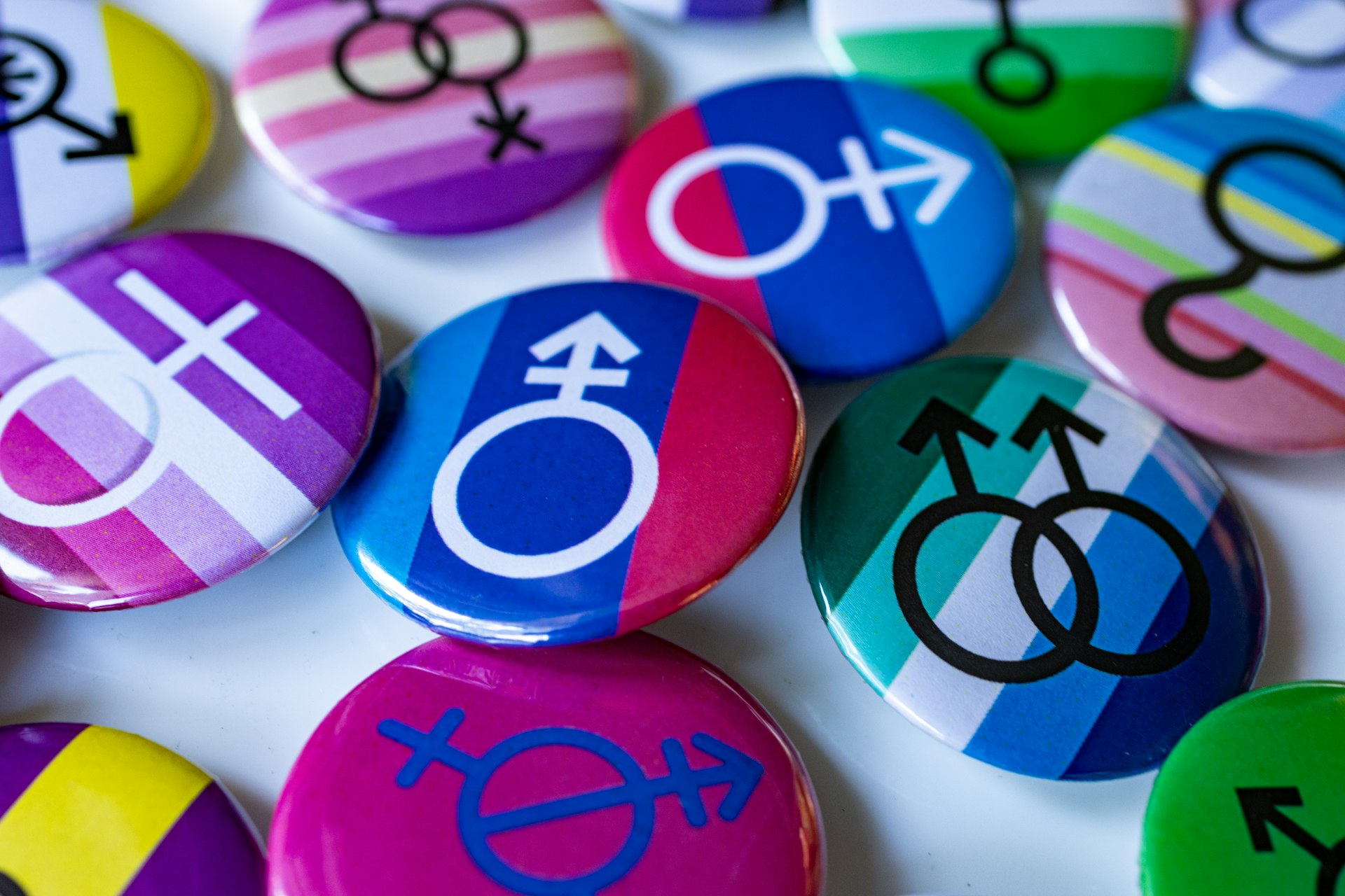 A bunch of buttons with different symbols on them